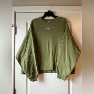 Nike Women's Olive Crew Neck Sweatshirt